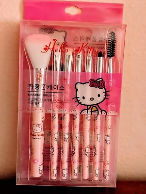 Hello Kitty 7 Pc Makeup Brush Set Pink Beverly Hills Blending Brushes. • $13