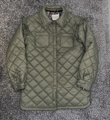 LAURA ASHLEY Girls Sage Green Quilted Jacket Shacket 11 Years • £4.99