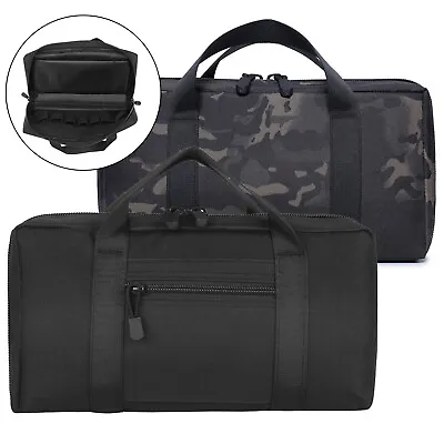 Tactical Pistol Case Padded Handgun Gun Range Bag With Magazine Storage Holder • $10.99