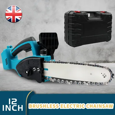 12'' Electric Cordless Chainsaw Power Wood Cutter Saw For Makita 18V Battery • £42.98