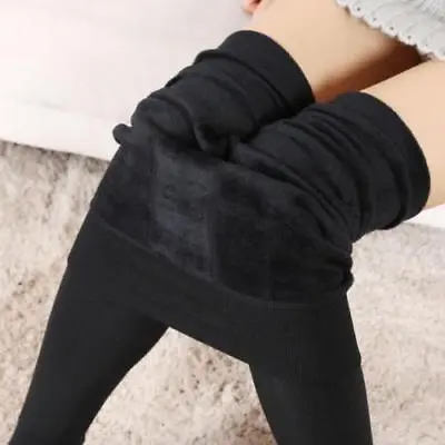 £5.90 • Buy Women Winter Black Thick Warm Soft Fleece Lined Thermal Stretchy Leggings 6-18