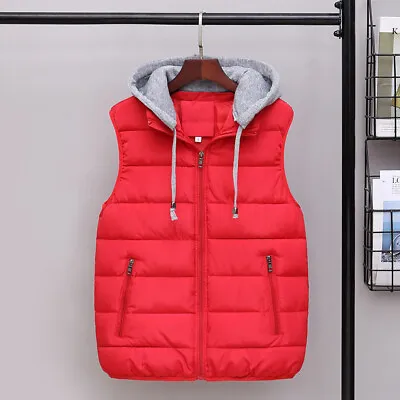 Hooded Cotton Vest Outer Wear Warm Thickened Vest Waistcoat Jacket Men's • $32.20