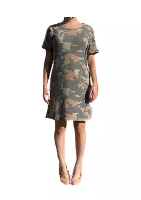 Melissa Masse Short Sleeve T-Shirt Dress Camouflage Print Made In USA • $27.99