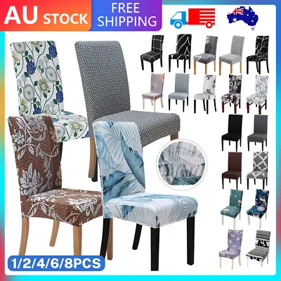 $4.50 • Buy 1/4/6/8Pcs Stretch Dining Chair Covers Slipcover Spandex Wedding Cover Removable
