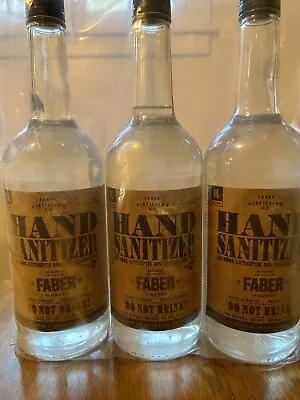 Hand Sanitizer Cleanser Faber Distilling Company 3 Pack Of 1 Liter Glass Bottle • $60