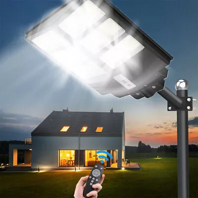 600W Solar Powered Street Light LED Garden Security Sensor Flood Lamp For Garden • £39.99