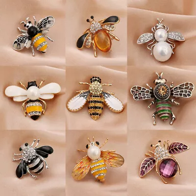 Fashion Crystal Enamel Insect Bee Brooch Pin Corsage Women Wedding Jewelry Gifts • $3.78