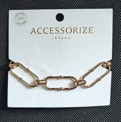 Accessorize Gold Tone Large Link Bracelet ~ Sw20 • £7.03