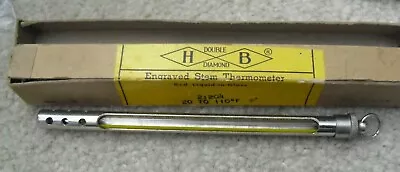 Vintage HB Instrument Co Engraved Stem Thermometer In Box 21204 • $45