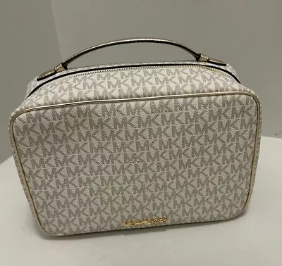 Michael Kors Women Travel Cosmetic Makeup Bag Toiletry Hanging  Storage Case MK • $122