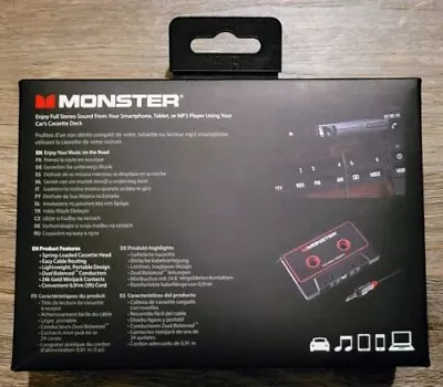 Monster Aux Cord Cassette Adapter 800 - ICarPlay For Car Tape Deck Auxiliary... • $9.97