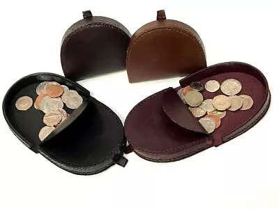 Leather Coin Tray Purse Wallet Men's Women Gents Small Change Small Pocket 100% • £5.99