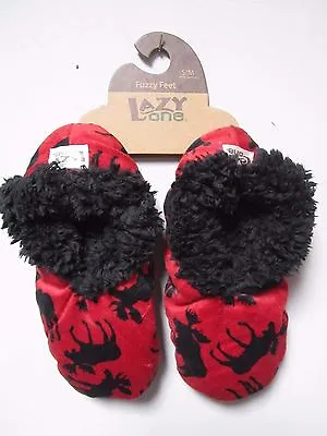 LazyOne Fuzzy Feet Classic Red Moose Slippers Size S/M (4/6) SO COMFY!!!! • $11.99