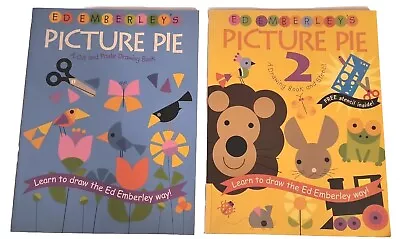 Ed Emberley's Picture Pie 1 & 2 Cut Paste Stencil Draw Craft Books Lot  • $8.99