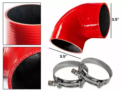RED Silicone Elbow Coupler Hose 4 Ply 3.5  89 Mm Supercharger Intake Intercooler • $17.09