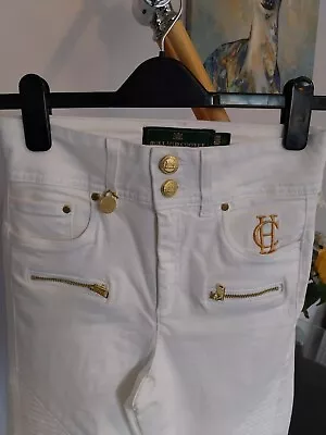 Holland Cooper Optic White Biker Jeans Size 10 Worn Once • £75
