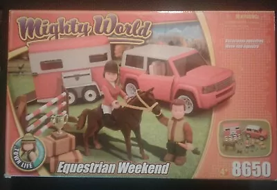 Mighty World Equestrian 8650 SUV With Horse Trailer Toy Set • $149.99
