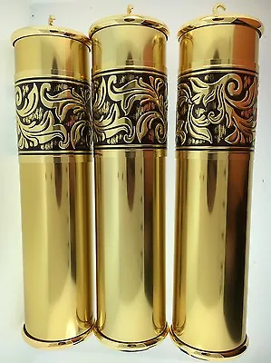 Howard Miller Grandfather Clock Weight Shell Set Of 3 With Fancy Embossed Band • $124.99