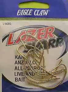 Eagle Claw L143G #2 10Ct Kahle Hooks -Gold • $6.43