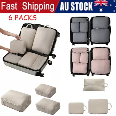 6Packs Storage Compression Bags Luggage Travel Packing Cubes Organiser Suitcases • $5.65