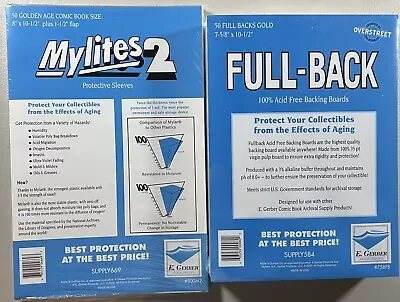 $62.95 • Buy E. Gerber Mylites2 & Full-Back Gold (50pcs) Set 800M2/758FB 35pt