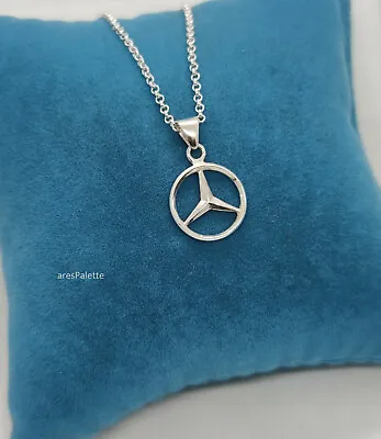 Mercedes Necklace 925 Solid Silver Handmade • $58.74