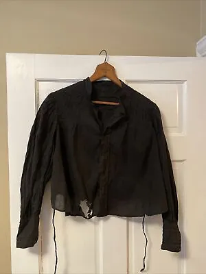 Antique 1880 Black Silk Satin Bodice Has Original Name And Date Paper  • $59.99