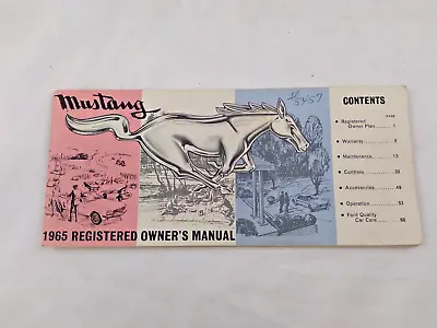 Vintage 1965 Ford Mustang Registered Owner's Manual • $49.99