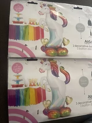 Lot X2 XL 55   Anagram Unicorn Super Rainbow Mylar Foil Balloon Party Decoration • $15.99