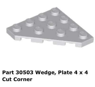 Lego 2x 30503 Light Bluish Gray Wedge Plate 4 X 4 Cut Corner 8039 • $6.63