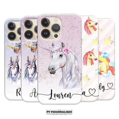 Personalised Phone Case Name Unicorn Gift Hard Cover For IPhone 7 8 11 12 XR XS • £7.99