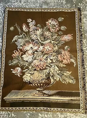 Vintage Tapestry Wall Hanging Classic Floral 27” X34” • $14.95