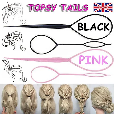 Hair Topsy Tail Magic Braid Ponytail Maker Clip Tool Styling UK Band Accessory • £1.60