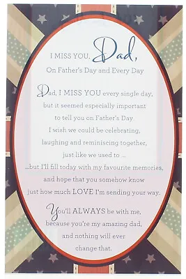 £2.99 • Buy Father's Day Loving Memory Graveside Memorial Card 6.25 X4.25  -  I Miss You Dad