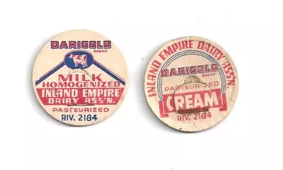 Two Different  Inland Empire Dairy Ass`n.  Spokane Washington Milk Bottle Caps. • $7.49