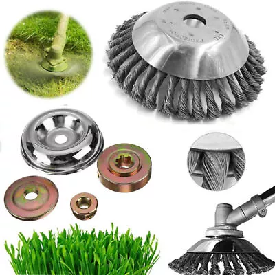 6/8  Weed Brush Steel Wire Trimmer Wheel Garden LawnMower Head Tool Grass Cutter • $23.99