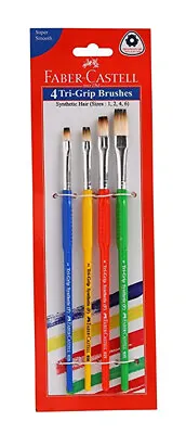 Stationery Faber-Castell 4 Tri Grip Brushes Flat Assorted Free Shipping  • $18.41