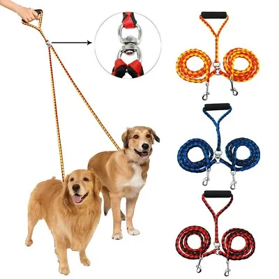 New Double Dog Twin Lead Double Dog Leash Rope 2 Way Leash Pet Dog Leash Walk • £8.86