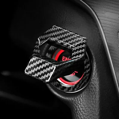 $7.95 • Buy 1x Carbon Fiber Car Interior Engine Start Stop Push Button Switch Cover Sticker