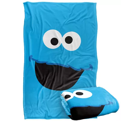 Sesame Street Cookie Monster Face Silky Touch Super Soft Throw Blanket • $37.99