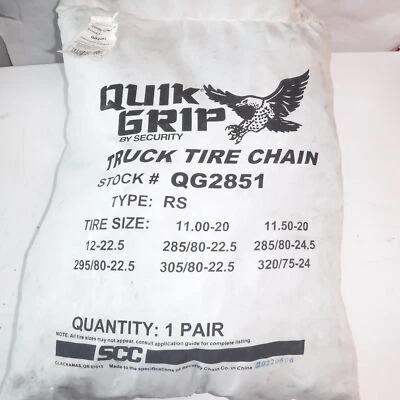 $169.99 • Buy Pair Quik Grip QG2851 V-Bar Truck Tire Chains Size CAM For Semi-Trucks