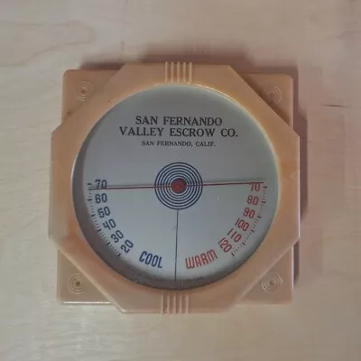 Vintage 1950s Thermometer San Fernando Valley  Escrow Co San Fernando Ca • $29