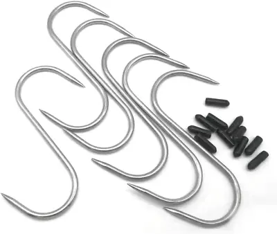 Meat Hooks Stainless Steel S Hooks Metal Hangers Hanging Hooks For Kitchen Work • $11.75