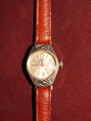 Old Watch Bracelet Female Gold Plated Yema 15 Jewels • $64.03