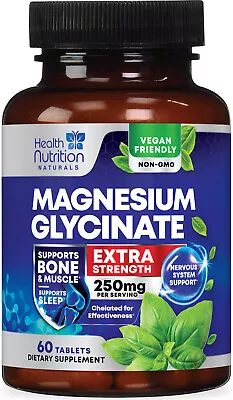 Magnesium Glycinate Tablets 250mg High Absorption Chelated By Health Nutrition • $12.72