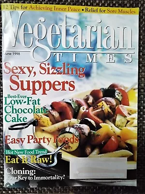 Vegetarian Times June 1998 Low-Fat Chocolate Cake Raw Foods Inner Peace • $5.40