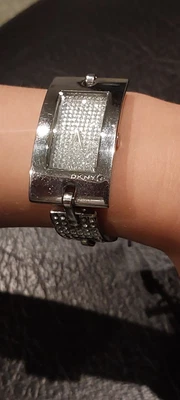 Dkny Ladies Watch Bracelet Silver Diamante T Bar Charm Adjustable. • £20