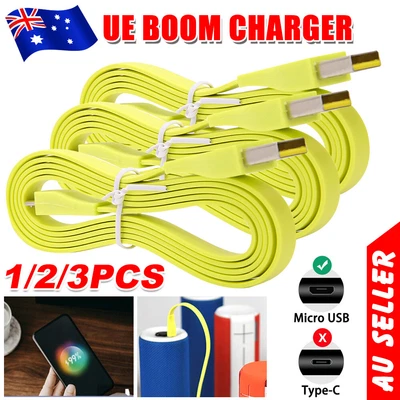 $15.85 • Buy 120cm Flat Micro USB For UE BOOM Charger PC/DC Cable Cord Bluetooth Speaker Wire
