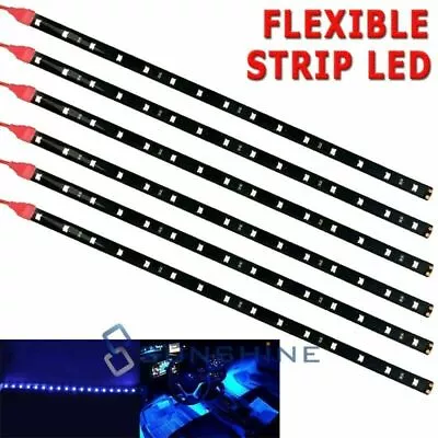 6-18X 12  Waterproof LED Strips 15 LED Motorcycle Car Under Dash Cuttable Lights • $8.99