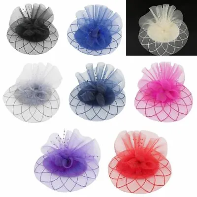 £9.99 • Buy Pillbox Feather Flower Fascinator Lady Race Headband Hat Wedding Day Royal Ascot